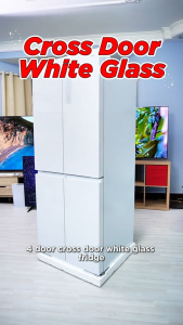 TCL 505L 4 Door Refrigerator Twin Inverter Power Cool & Power Freeze Multi Air Flow 505 Glass White Fridge TR-C505AGP / TR-C505AGWP Peti Sejuk