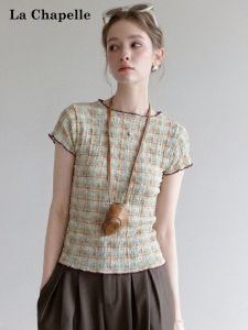 La Chapelle | Feminine Plaid Short Sleeve Tshirt