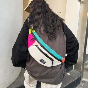 Casual Crossbody Bag Womens Sporty Satchel Bicycle Riding Single Shoulder Backpack Leisure Diagonal Bag Nylon Fabric Zipper Closure