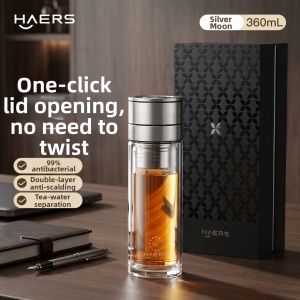 Haers | High Borosilicate Tea Water Separation Glass Cup