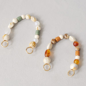 New Vintage Woman Bag Strap Accessory Candy Blue Amber Acrylic Resin Beaded Parts Luxury Handcrafted Wristband Women Cute Handbag Handle Chain