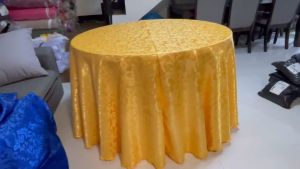 Floor Length Round Table Cloth Jacquard Fabric Round Catering Party Events Birthday Decoration Table