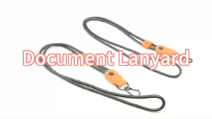 Premium Leather ID Lanyard with Sturdy Metal Clasp Adjustable Neck Strap Keychain for Cards Keys