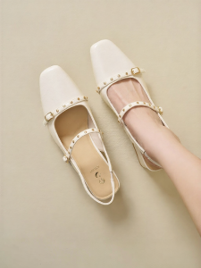 Josiny | Rough Heel Mary Jane Flats