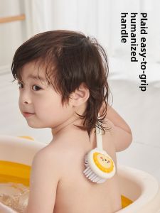 Long Handle Soft Bristle Bath Brush for Kids Baby Self Cleaning Scrub Brush Childrens Bathing Tool Personal Hygiene Cleaner