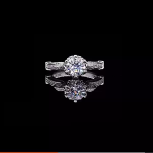 Bersertifikat & bisa diverifikasi】1 CT Cincin Berlian Asli Cincin Berlian Wanita Moissanite GRA Goddess of Laurel Ring cincin adjustable wanita