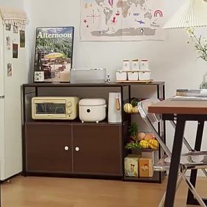 Multifunctional Floor Standing Multi-layer Storage Cabinet with Doors