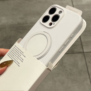 Original Soft Silicone 360° Stand For Magsafe Case For iPhone 16 15 14 13 12 Pro Max Plus 11 Wireless Charging Magnetic Cover