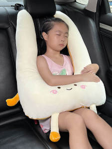 Cute Car Pillow Baby Seat Belt Cover Car Bedding Dual Purpose Vehicle Sleeping Aid Pillow Crystal Velvet Material Child Car Accessories