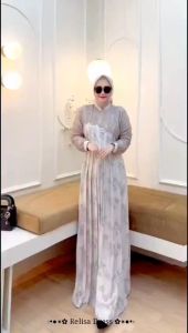 Dress Jumbo Relisa/Gamis Syari Jumbo/Dress Pesta Kondangan/Baju Muslim Wanita Terkini/Gamis Jumbo LD 110/Dress Pesta/Dress Resmi/Dress Mewah