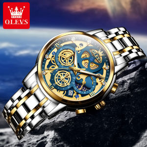 Hot Sale！OLEVS Multifunction Watch For Men Original Waterproof 2023 Fashion Calendar Luminous  Multifunction Watch Dial 100 % Import Movement Stainless Steel Mens Watch - Gift Ideas For Boyfriend