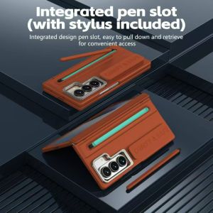 For Samsung Galaxy Z Fold 8 Ultra 7 6 5 Alloy Lens Holder Case With Wristband Magnetic Hinge Screen Protector Cover For Z Fold 8