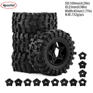 4PCS Short Course Truck High Grip Tires Wheels 12/14/17mm Hex for 1/10 ARRMA Senton Traxxas Slash RC Car Upgrade Parts