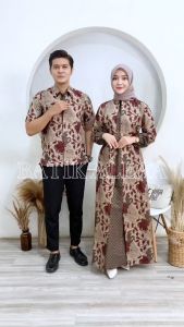 Couple Gamis Hem Batik Katun Lompong