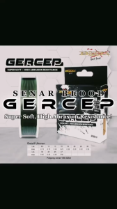 Senar Blood Gercep Panjang 150M Ukuran 0.18 - 0.35mm Warna Grey&Green Super Soft High Abrasion Resistance