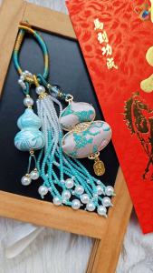 Hulu Clover Horse & Chinese Lacquer Song Brocade Traditional Luxury Bag Charm (8 Types to Choose)