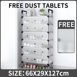 Anti dust shoe rack 3/4/5/6/7 layer Tier Stackable Shoes Organizer Shoe Box Foldable Drawer Case Storage Stand