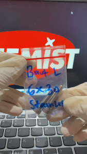 Baut L 6x30 Stainless Motor Bebek Semua Merk / Baut L 6x30 Stainless Motor Matic Universal