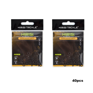 Hirisi 20pcs Carp Fishing Swivels Snaps with Solid Ring Quick Change Fishing Hook Swivels Accessories AE008