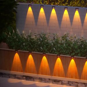 1/2/4Pcs 3LED Outdoor Solar Garden Lights Waterproof Stairs Wall Lamp Balcony Decorative For Yard Lighting Solar Powered Lamps