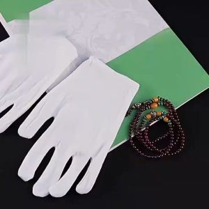 [Leslye] 10Pairs Soft Cotton White Gloves / Elastic Breathable Gloves for Jewelry Inspection / Work Gloves