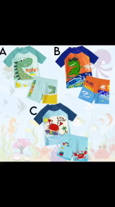 BAJU RENANG ANAK LAKI PRINTING MOTIF DINOSAURUS CRAB ANIMAL