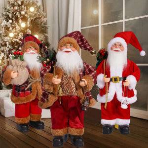 Christmas 12-inch Santa Figure Standing Santa Doll Window Decorations Christmas Decorations Christmas Birthday Gifts
