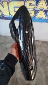 Black Carbon Tutup Knalpot PCX 150 Glossy