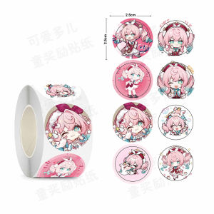 Nhãn Dán Tròn Hoạt Hình 500 Miếng/롤 Nhãn Dán Tròn Không Khô Trang Trí Đồ Chơi Ngày Chủ Nhật Nhãn Dán Đóng Gói Văn Phòng Phẩm