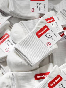 Mens Cotton Socks Thickened Mid-calf Autumn Winter Pure Cotton Anti-Odor Black Long Tube Socks White Cotton Socks for Men