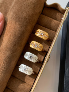 CAFFTI | Vintage Brushed Diamante Octagonal Star Ring