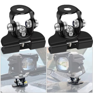 2Pcs/Set Car Mounted Work Light Bracket Stainless Steel Light Bar Clip A-Pillar Cover SUV LED Work Light Pole Bracket Universal Car Accessories