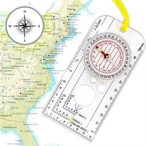 DC40-3A Compass Navigation Map Ruler Reading Scouting Scale Outdoor Orienteering Gear for Hunting Survival Travel Backpacking