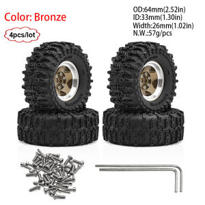 4PCS 1.3" 64mm Metal Beadlock Wheels and Tires for 1/18 1/24 RC Crawler Traxxas TRX4M Axial SCX24 AX24 FCX24 FCX24M Ascent-18