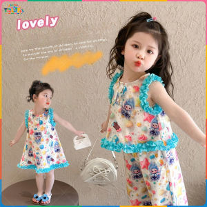 Utopia สาวชุดฤดูร้อน 2025 สาวเด็กหวานชุดสองชิ้นเด็ก เสื้อกั๊กสไตล์ใหม่ต่างประเทศน่ารักแขนกุดชุด