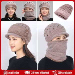 Winter Hat One-piece Beanies Hats Winter Beanies For Men Women Wool Scarf Caps Balaclava Mask Gorras Bonnet Knitted Hat Knitted Women Winter Hat Woolen Yarn Warm Ring Scarf Balaclava Beanies Windproof Plush Thickening Scarf Cap Cycling