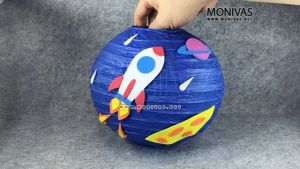 Journey to the Moon Paper Lantern DIY Mooncake Festival Activity (w LED Light n Handle)