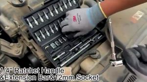 Set Kunci Shock 1/4 Socket + Obeng Socket Set 46 Pcs