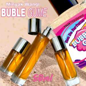 Parfume Refill Bubble Gum Aroma Permen Karet Tahan Lama 24 Jam Pria Wanita Minyak Wangi Cowok Cewek 50 Mili Bayar di Tempat
