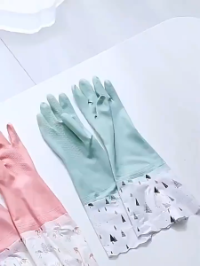 3 Đôi Găng tay cao su rửa chén bát - Ống dài - Không gây nhũn Thiết kế chống trượt Phù hợp cho vệ sinh nhà bếp