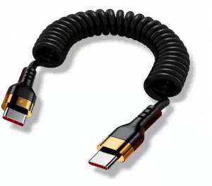 PD 120W Type C To Type C Cable 5A Fast Charge USB C Spring Car Charger Cable For iPhone 15 Series Xiaomi 12 Samsung S23 Macbook