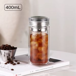 Fuguang | Tách Trà Thủy Tinh Borosilicate Đôi Dung Lượng Lớn Mồm Rộng