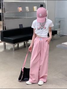 【Sweet Kids Deliver from Perak】kanak-kanak perempuan seluar kasual lurus seluar kaki lebar musim panas trend baru gaya korea cahaya anti-nyamuk seluar