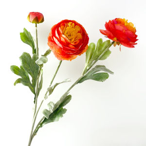 2 ชิ้นประดิษฐ์ Flocking Lotus 3 ดอกไม้หัว Lotus กับลําต้น ดอกบัวปลอม ฤดูร้อน Home & Garden งานแต่งงาน ของขวัญตกแต่ง