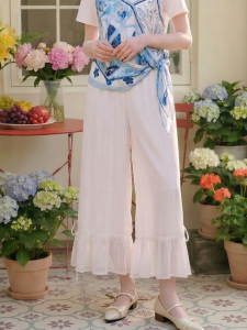 LIANGSANSHI | Quầnflare Lace-up Dễ Thương Phong Cách Thường Ngày Cho Nữ Form Rộng