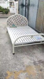 Giường sắt đơn ống tròn giá rẻ 1 người nằm 80cm1m1m2 dài 2m tháo ráp hình ảnh thực tế giá tại xưởng