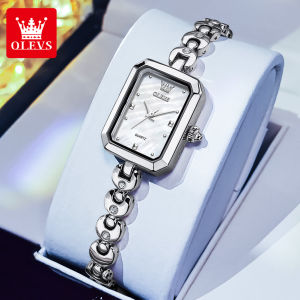 OLEVS 3665 Woman Watches Original Elegant Fashion Square Dial Quartz Watch Artisan Craftsmanship Chain Bracelet Ladies Watch