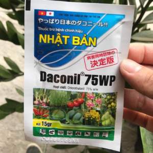 THUỐC TRỪ BỆNH NHẬT BẢN DACONIL 75WP TRỪ BỆNH PHẤN TRẮNG THÁN THƯ THỐI BÔNG TRÊN CÂY ĂN TRÁI RAU MÀU - 15G