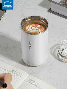 Lock＆Lock Premium Large Capacity Portable Office Coffee Thermos Mens Stylish Luxury Travel Mug Womens Stainless Steel