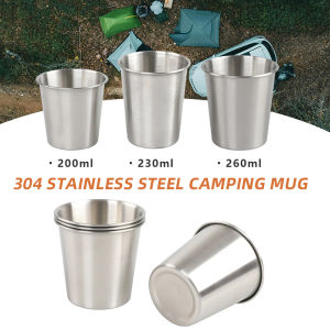 304 Stainless Steel Camping Mug 200/230/260ML Portable Reusable Outdoors Cup for Picnic Camping Travel Barbecue Beer Mugs